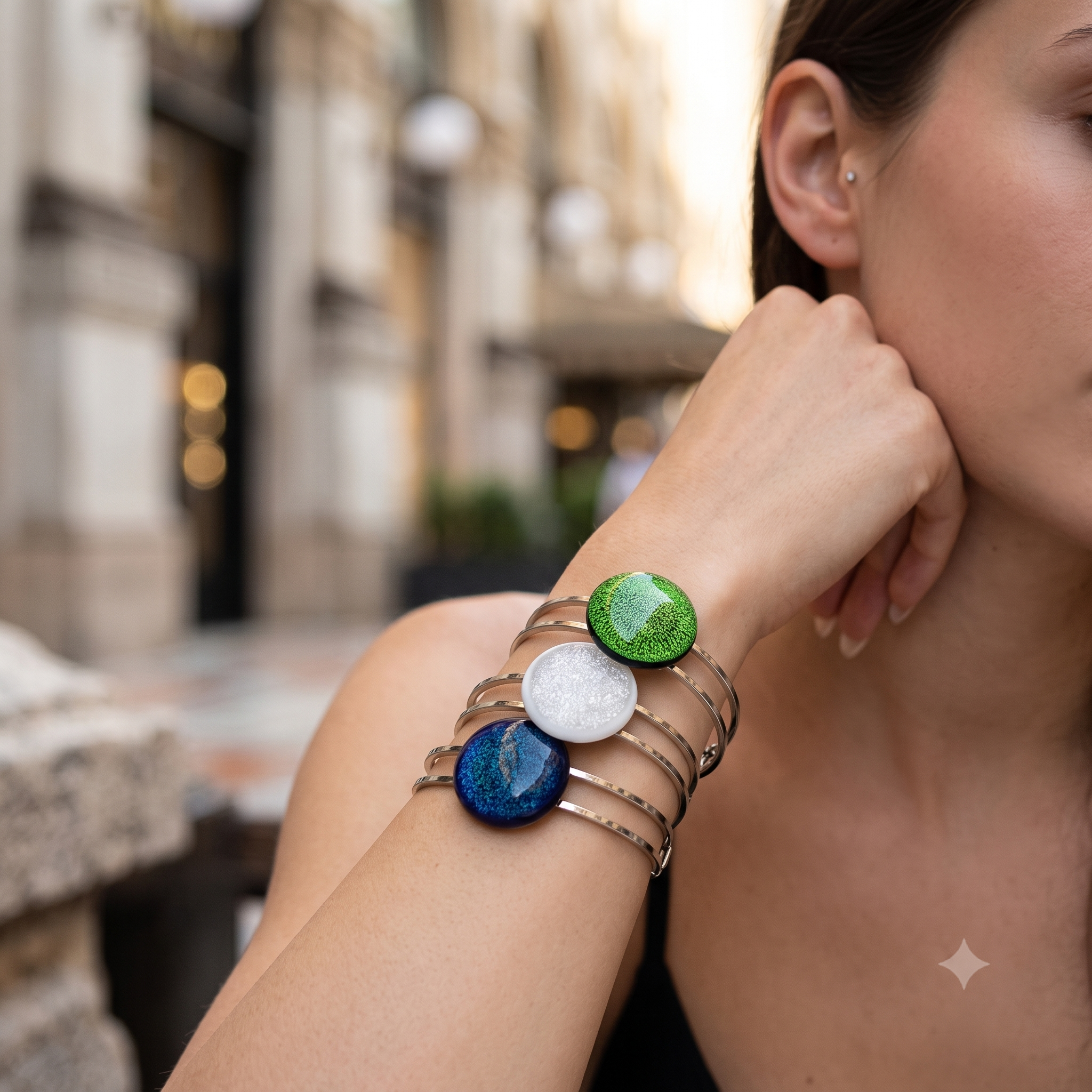 Bracciale a molla piastra Lume