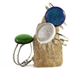 Bracciale a molla con piastra in vetro di Murano, tecnica lume