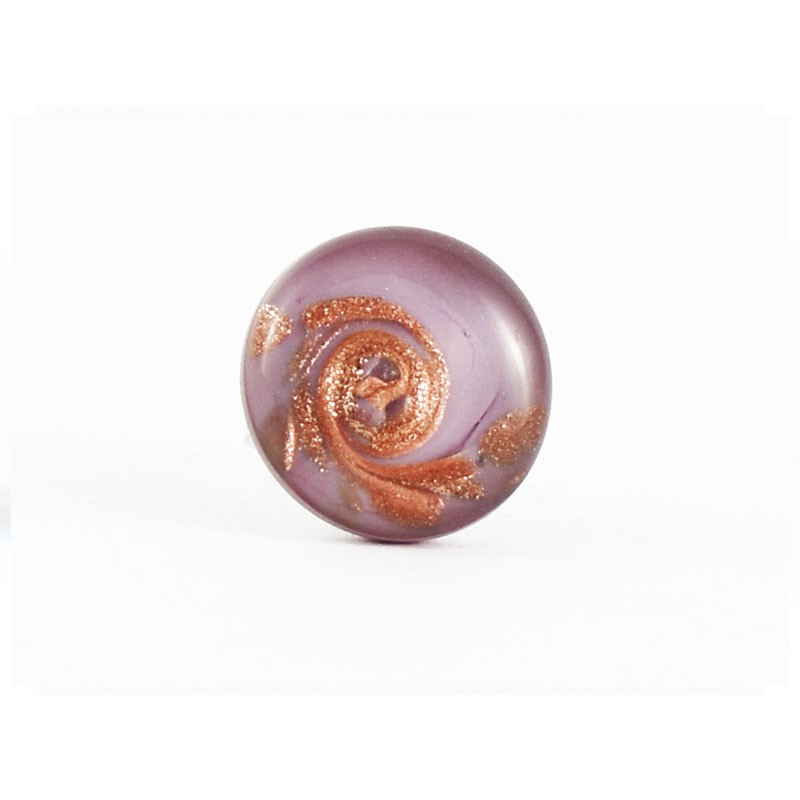 Lampworked ring in metal and Murano glass