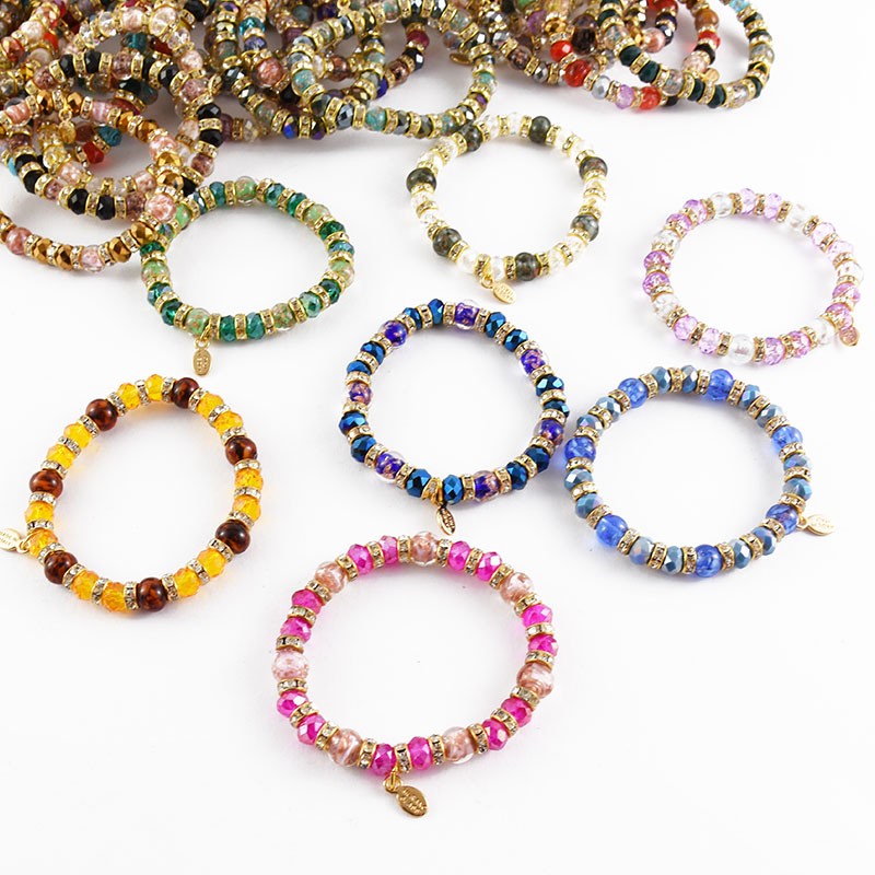 Murano submerged glass elastic bracelet