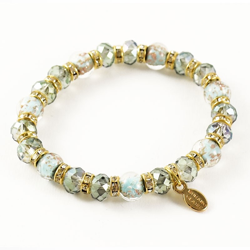 Murano submerged glass elastic bracelet